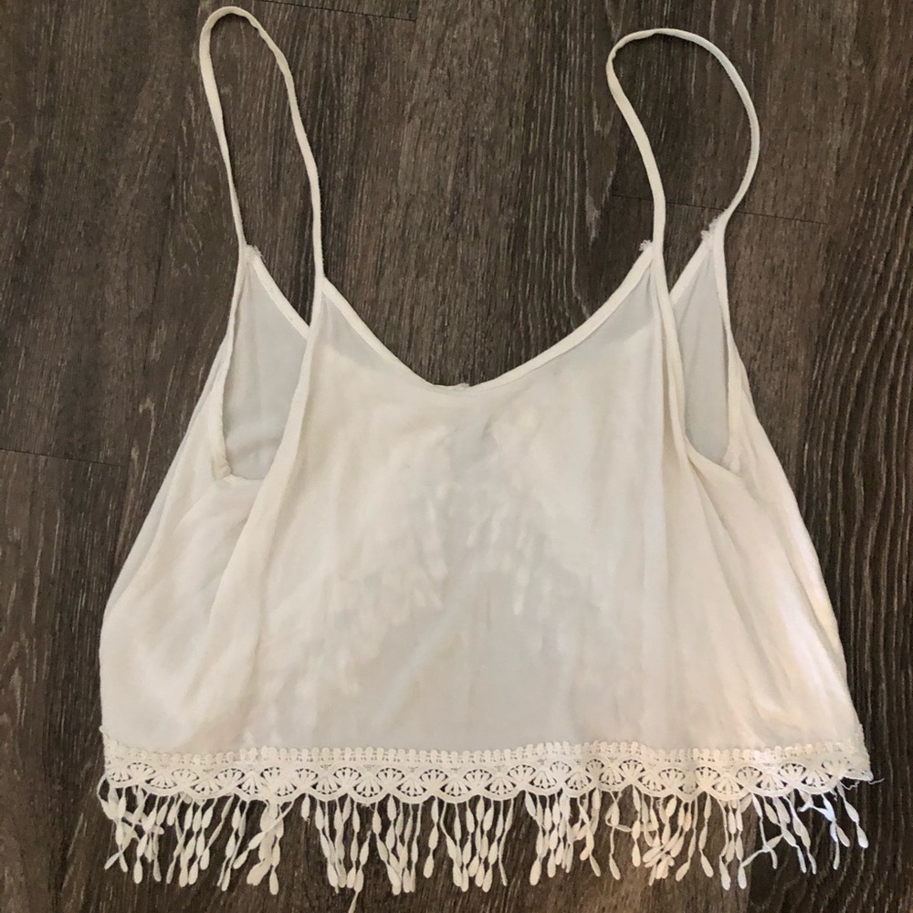 White tank crop with open back